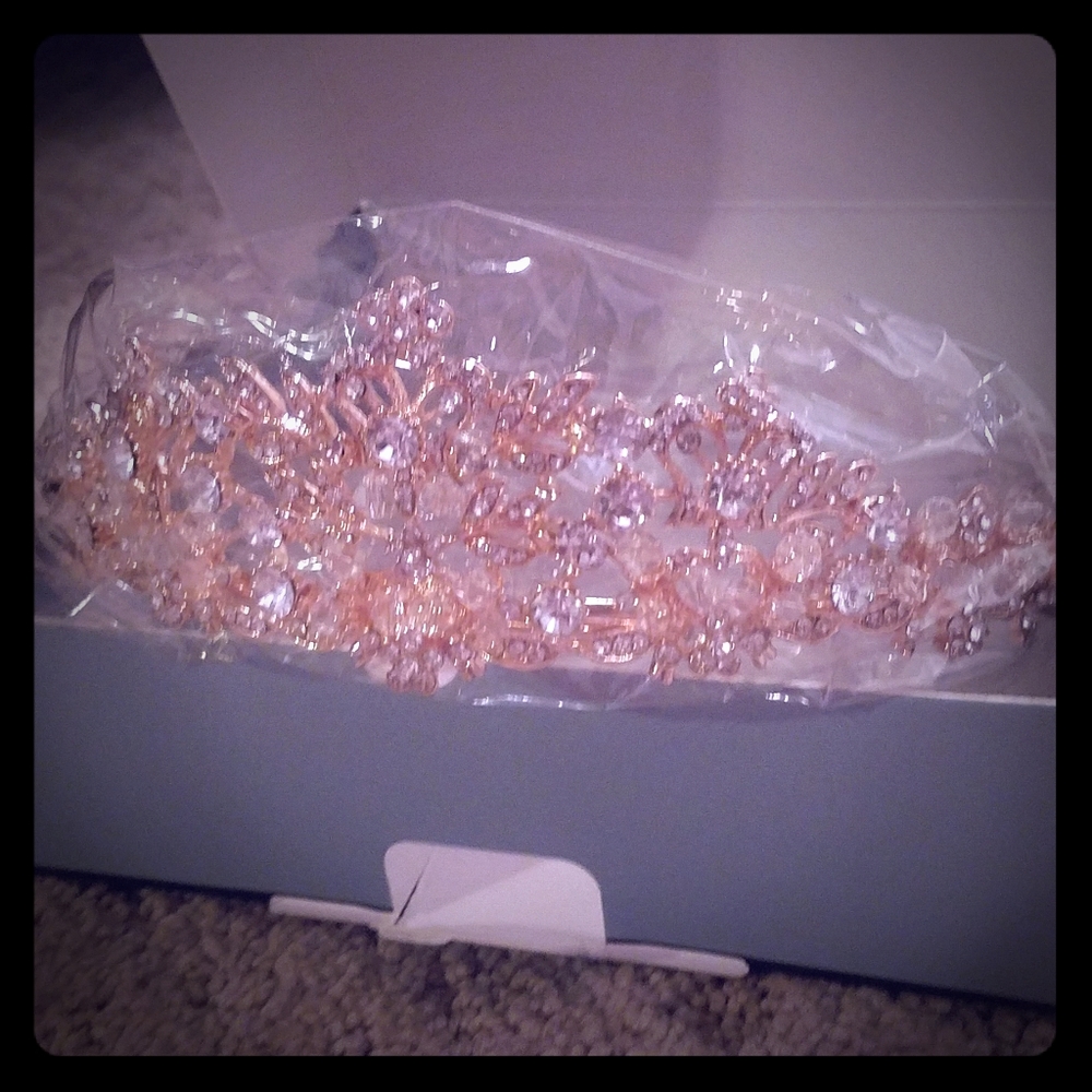 Rose gold and crystal tiara